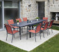 HONFLEUR XL BEZIERS - Ensemble table et chaises de jardin - 8 places - Terracotta