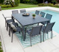 NIMES XL - Ensemble table et chaises de jardin - 8 places - Gris Anthracite