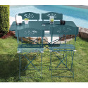 VENONE - Ensemble table et chaises de jardin - 4 places - Bleu Canard