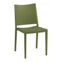 LAGOS - lot de 2 chaises de jardin plastique - Vert Olive