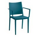 LAGOS - fauteuil de jardin plastique - Bleu Pétrole